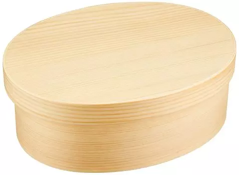 Одноярусный ланч-бокс Wakacho Magewappa с резинкой, изготовленный из натурального материала, легко изготавливается вручную. Коробка FH01W, натуральная, разделители, в комплекте, деревянная, стильная,