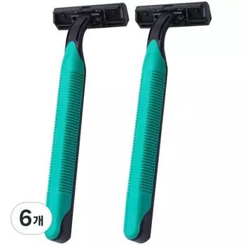 Одноразовая бритва Bluemarket из нержавеющей стали, зеленая, 1 упаковка, 6 штук, корейское лезвие для бритвы