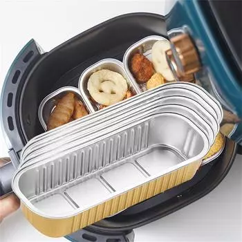 Одноразовая форма для пирога из фольги, 5 шт. Одноразовые вкладыши из алюминиевой фольги для фритюрницы, для кухни, столовой