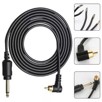 Одноразовая формованная проволока для татуировки, надежная легкая вставка, устойчивая к растяжению ручка для татуировки, кабель с крючком RCA RCA connector чёрный