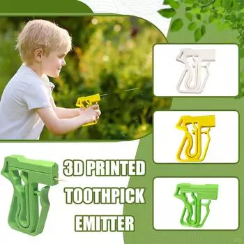 Одноразовая формовочная зубочистка, забавная 3D-печатная игрушка в подарок, интересная стреляющая пластиковая игрушка One Size зелёный