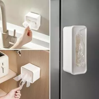 Одноразовая перчатка Пластиковая упаковка Коробка для хранения Настенная полка Кухонные органайзеры Полки Предметы домашнего обихода Настенный контейнер для хранения