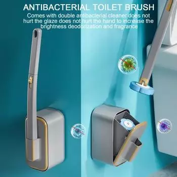 Одноразовая щетка для унитаза Yousheng, чистящее средство для унитаза с держателем и 6 сменными насадками, настенная система чистки унитаза, аксессуары для ванной комнаты