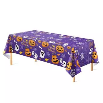 Одноразовая скатерть на тему Хэллоуина, водонепроницаемая, для вечеринки, фоновая ткань для украшения стола One Size чёрный