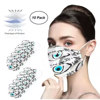 Одноразовая защитная ткань от загрязнений, унисекс, 3 слоя, 10 шт. в упаковке белый