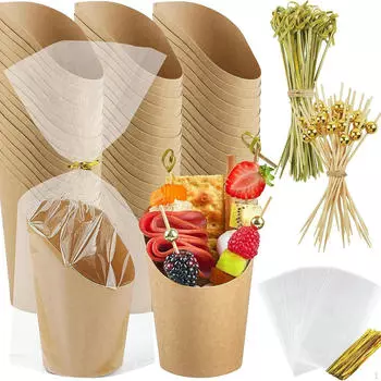 Одноразовые коробки для закусок, держатель для картофеля фри, диагональные чашки, мороженое для вечеринки