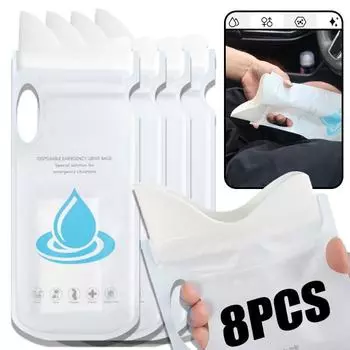 Одноразовые мочеприемники для экстренной помощи Портативный автомобильный мочеприемник для экстренной помощи Унисекс автомобильный писсуар для унитаза Одноразовый удобный мешок для мочеиспускания