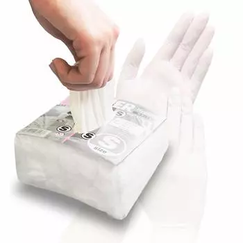 Одноразовые нитриловые перчатки Glacier Hygiene White 125 [Morain Corporation] листов/упаковка (S размер) белый