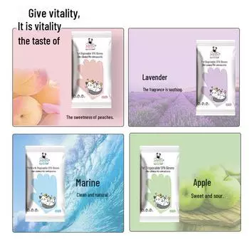 Одноразовые перчатки для купания и дезодорирования Majibao Pet SPA для собак и кошек Green Apple Scent [6 pieces/bag]