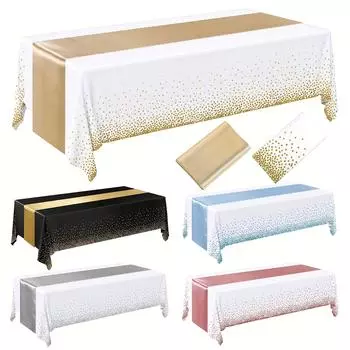Одноразовые пластиковые скатерти, дорожка для стола, для свадьбы, дня рождения, рождественской вечеринки, новогоднего декора комнаты