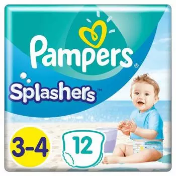 Одноразовые подгузники для плавания Pampers Splashers, размер 3-4 (6-11 кг) для оптимальной защиты в воде, 12 слоев
