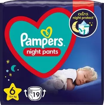 Одноразовые подгузники Pampers Night Pants Size 6 на ночь TU прозрачный