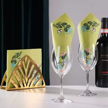 Одноразовые салфетки для вечеринок двухслойные, 20 шт./упак., зеленые и розовые принты 20Pcs зелёный