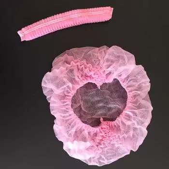 Одноразовые шапочки для волос из нетканого материала с начесом для салонов спа-обслуживания розовый