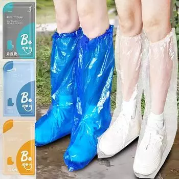 Одноразовый чехол для обуви от дождя, водонепроницаемый, для дождливых дней, для взрослых и детей, толстый, водонепроницаемый чехол для ног, резиновые сапоги, студенческие высокие сапоги child белый