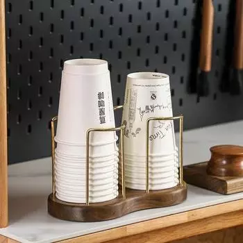 Одноразовый держатель для хранения стаканов, полка для воды, чайных чашек, деревянный диспенсер с длинной палкой, подставка для кружек, органайзер, принадлежности