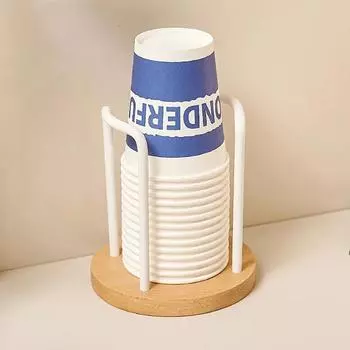 Одноразовый держатель для хранения стаканов, полка для воды, чайных чашек, деревянный диспенсер с длинной палкой, подставка для кружек, органайзер, принадлежности