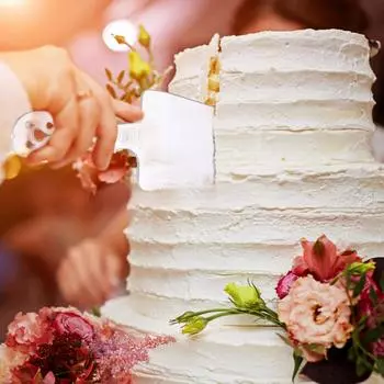 Одноразовый пластиковый резак для торта и подставка для торта Прозрачный пластиковый резак для торта