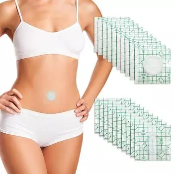 Одноразовый пластырь с касторовым маслом, полиуретановая пленка, обертывание с касторовым маслом для пупка, не наносящие вреда коже самоклеящиеся пластыри с касторовым маслом 10pcs