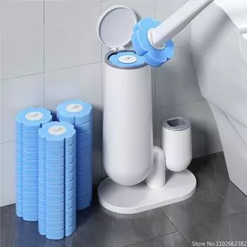Одноразовый туалетный ершик для дома без тупиков, набор для мытья туалетных ершиков, набор для чистки предметов для туалета, можно выбросить белый