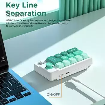 Одноручная механическая клавиатура с 12 клавишами RGB-подсветкой, программируемая небольшая клавиатура с возможностью горячей замены для геймеров и офисной работы фиолетовый