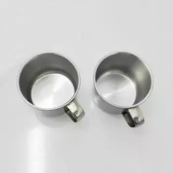 Однослойная чашка из нержавеющей стали с магнитной ручкой, чашка для офиса и школы, подарок для улицы, кемпинга, пешего туризма, кофе, чая серебряный