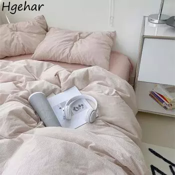 Односпальный двуспальный пододеяльник Четырехсезонные полосатые пододеяльники Современная спальня Постельное белье, благоприятное для кожи Дышащий молодежный домашний текстиль 150x200cm светло-серый