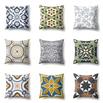 Односторонняя наволочка с геометрической полосой на талии для гостиной, спальни, дома, дивана, наволочка 40x40cm