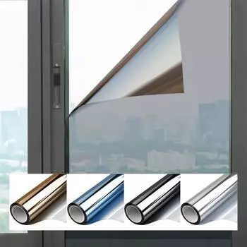 Односторонняя зеркальная оконная пленка, приватная солнечная самоклеящаяся пленка для домашнего отопления, светоотражающая виниловая солнцезащитная тонировка для окон 40x100 cm