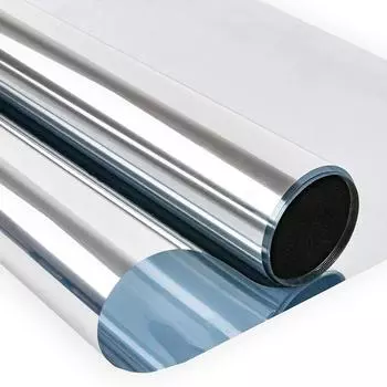 Односторонняя зеркальная пленка для стекла, серебристая светоотражающая тонировка, самоклеящаяся наклейка на окно с защитой от солнца, защита от УФ-излучения и контроля тепла 40x100 cm