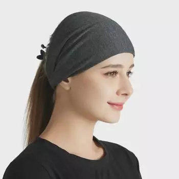 Однотонная эластичная женская повязка на голову для занятий йогой и спортом