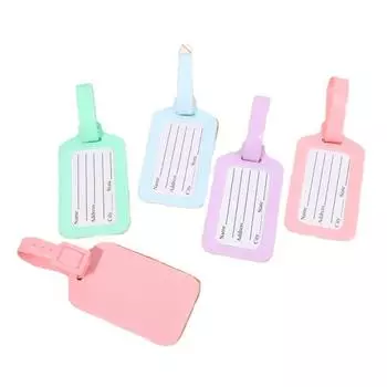 Однотонная багажная бирка с именем из ПВХ, посадочный талон, бирка для чемодана самолета, регистрация на рейс розовый