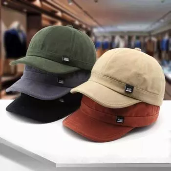 Однотонная бейсболка с короткими полями в японском стиле, повседневная кепка от солнца, спортивная оранжевый