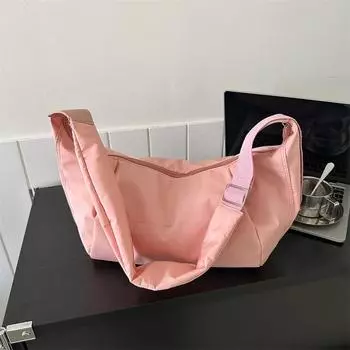 Однотонная большая вместительная модная сумка через плечо для женщин 2024 года, новая маленькая свежая сумка-мессенджер в иностранном стиле для женщин белый