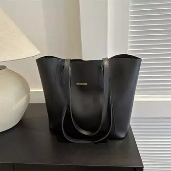 Однотонная большая вместительная сумка-тоут, новинка зимы 2024 года, модная сумка через плечо, ретро, нишевая женская сумка-мессенджер