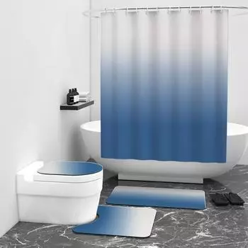 Однотонная цветная градиентная цифровая печать занавеска для душа из полиэстера для ванной комнаты водонепроницаемая занавеска W90cm*L180cm