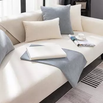 Однотонная диванная подушка из синели, универсальная нескользящая подушка для четырех сезонов, доступная, роскошная, в скандинавском стиле, простой современный комплект, тканевый чехол 70*70cm