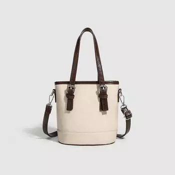 Однотонная дизайнерская сумка для женщин, простая повседневная и модная ручная сумка через плечо, модная сумка-ведро