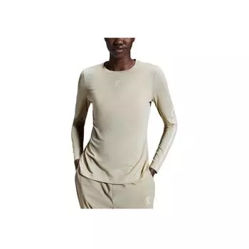 Однотонная Fashi Простая футболка с круглым вырезом и длинным рукавом Женские топы Пустыня 1WE30480603 XL