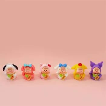 Однотонная фигурка кошки удачи для маленькой девочки, случайная, 1 шт., настольный милый мультяшный декоративный орнамент, аксессуары из смолы разноцветный