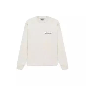Однотонная футболка Fear of God Essentials со светоотражающим логотипом и длинными рукавами, топы унисекс, овсянка FOG-FW21-157 L