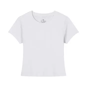 Однотонная футболка с короткими рукавами для женщин, новая внутренняя круглая горловина, универсальная и облегающая XS