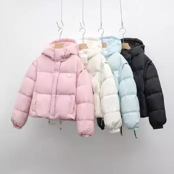 Однотонная хлопковая одежда со съемными рукавами, женская зимняя одежда нового дизайна с коротким жилетом и капюшоном S чёрный