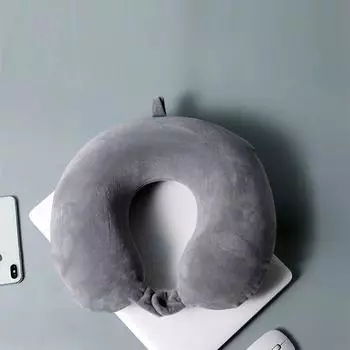 Однотонная хлопковая подушка для шеи с эффектом памяти, U-образная подушка с медленным отскоком, подушка для шеи в автомобиле, подушка для путешествий в самолете, офисная удобная подушка для сна