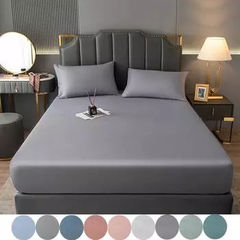 Однотонная хлопковая шапка-кровать, цельный, приятный для кожи наматрасник, противоскользящий защитный чехол Simmons Pillowcases белый