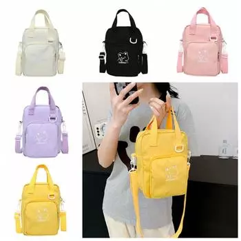 Однотонная холщовая сумка через плечо с изображением медведя, прозрачная сумка через плечо, портативная сумка для демонстрации кукол на открытом воздухе фиолетовый