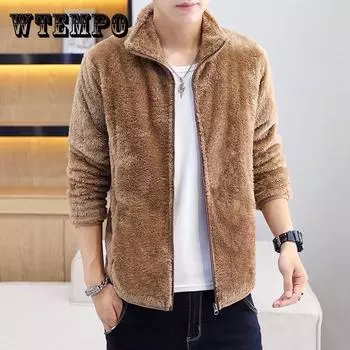 Однотонная кашемировая куртка из ягненка, мужское пальто с капюшоном, зимняя свободная повседневная парка, утепленное теплое флокированное пальто XXXXL синий