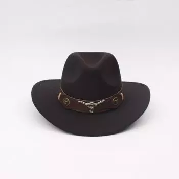 Однотонная ковбойская шляпа в стиле джаз, шерстяная шляпа для вечеринки, косплей, панк-ковбойская шляпа, рыцарские шляпы белый