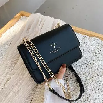 Однотонная кожаная квадратная сумка для женщин, сумка в виде головы оленя, маленькие сумки через плечо