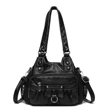 Однотонная кожаная сумка через плечо для женщин, сумки через плечо, дизайнерские роскошные сумки, сумка-тоут, сумка-мессенджер